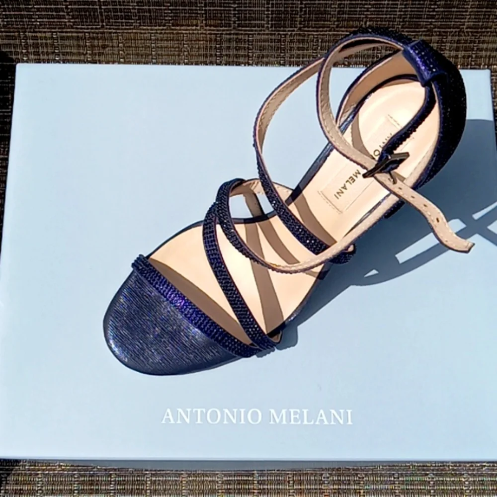 Navy Blue Women's Heels - Picture 2 of 2